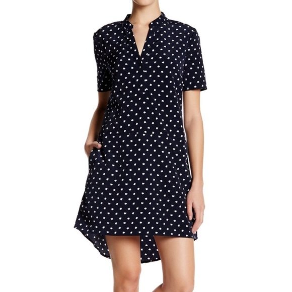 - Cupcakes & Cashmere navy printed shirt dress - Picture 1 of 9